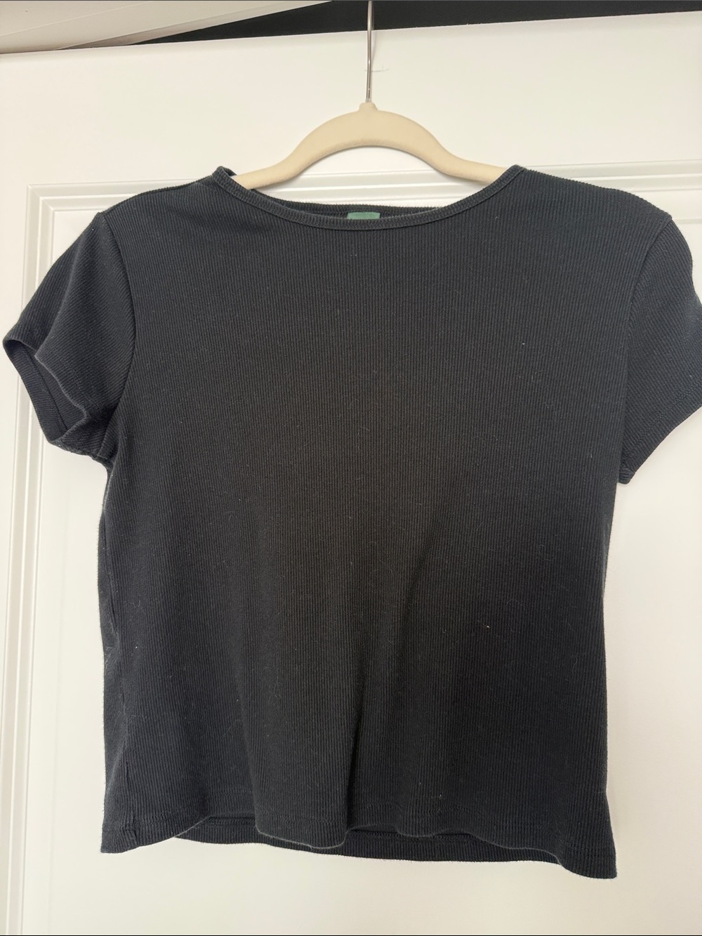 wild fable Black Ribbed Short-Sleeve Tee